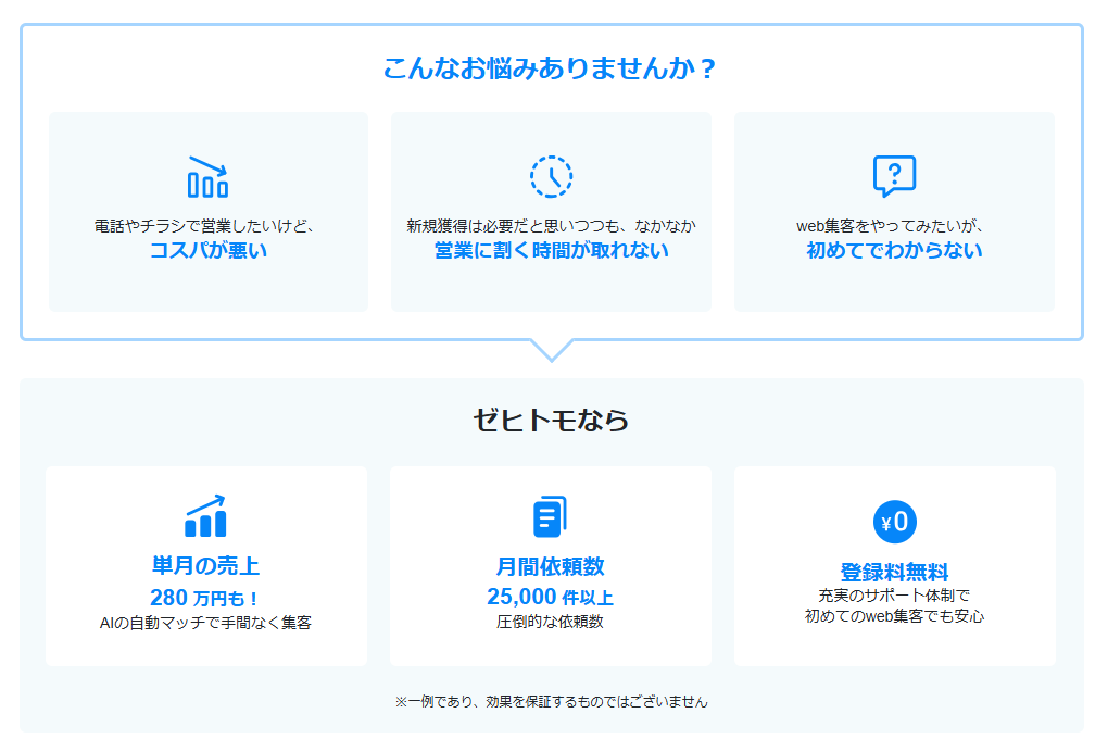ゼヒトモ Zehitomo 事業者向け集客サービス